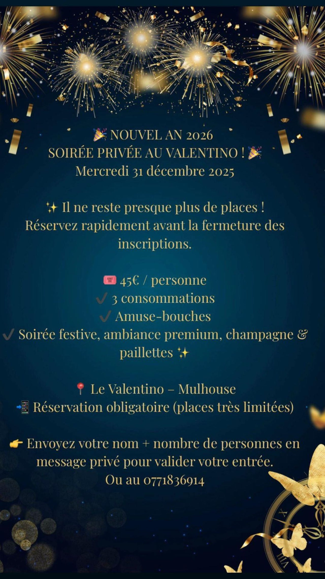 Nouvel-An  2026 Au Valentino !!!!